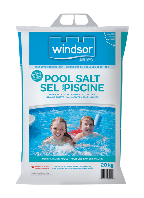 Current product image, Front of Windsor Pool Salt package