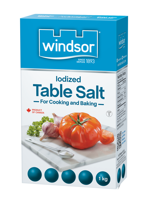 Current product image, iodized table salt