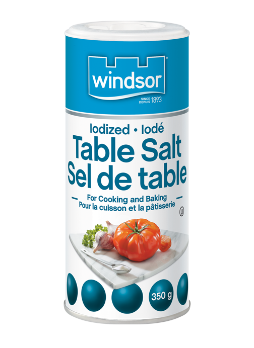 Current product image, iodized table salt