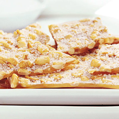 peanut brittle on a small plate