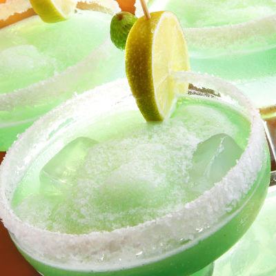 salt rimmed green cocktails