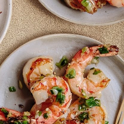 sea salt & szechuan pepper shrimp on a plate