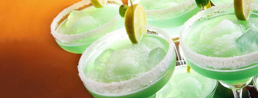 salt rimmed green cocktails